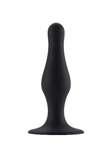 Korek analny zatyczka Butt Plug with Suction Cup - Medium - Black - Korki analne silikonowe - 1