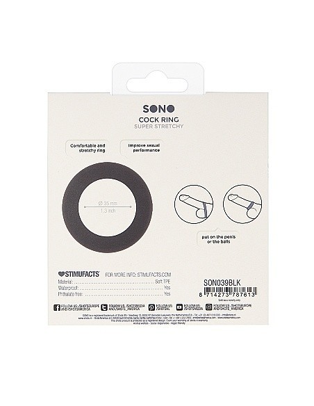 Pierścień na Penisa na penisa No.39 - Cockring - Black - Pierścienie erekcyjne niewibrujące - 4