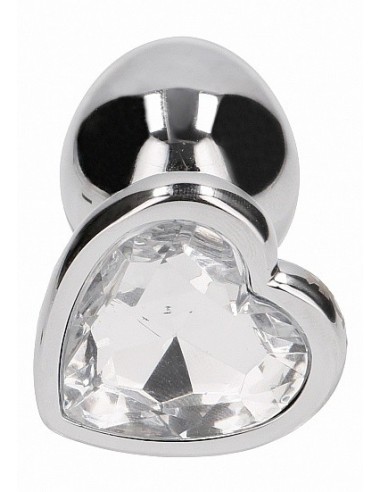 Butt Plug Love Heart Diamond Plug - 2.75 Inch - Silver - Korki analne stalowe - 7
