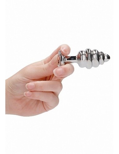 Stymulujący korek analny z diamentem - 2.75 Inch - Silver - Korki analne stalowe - 10