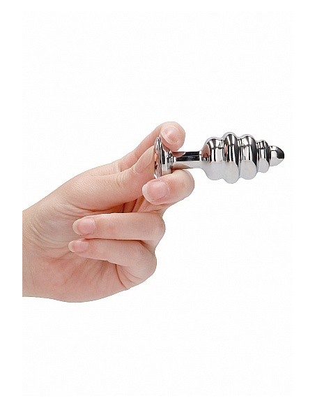 Stymulujący korek analny z diamentem - 2.75 Inch - Silver - Korki analne stalowe - 10