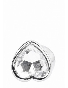 Butt Plug Love Heart Diamond Plug - 3.15 Inch - Silver - Korki analne stalowe - 1 2