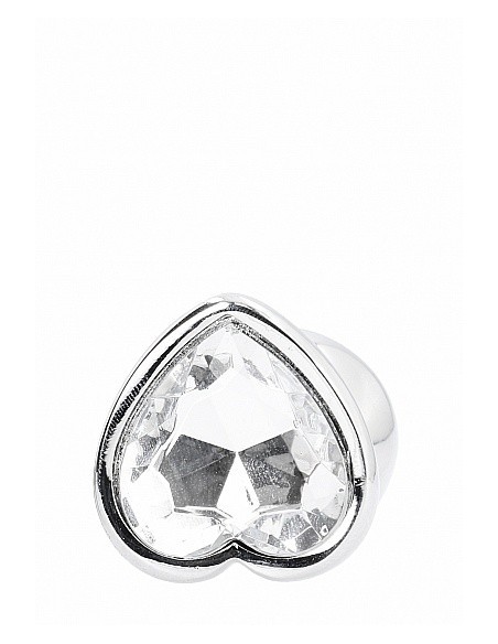 Butt Plug Love Heart Diamond Plug - 3.15 Inch - Silver - Korki analne stalowe - 2