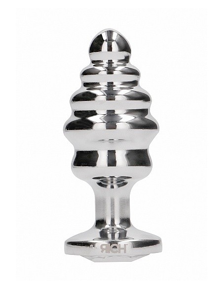 Stymulujący korek analny z diamentem - 3.15 Inch - Silver - Korki analne stalowe - 4