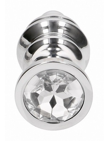 Stymulujący korek analny z diamentem - 3.15 Inch - Silver - Korki analne stalowe - 7
