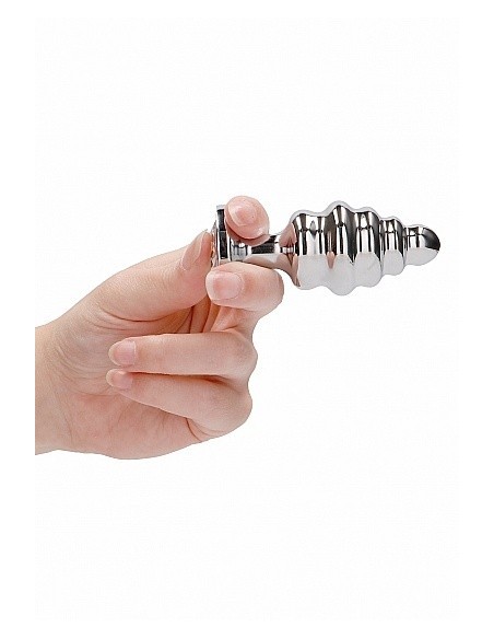 Stymulujący korek analny z diamentem - 3.15 Inch - Silver - Korki analne stalowe - 10