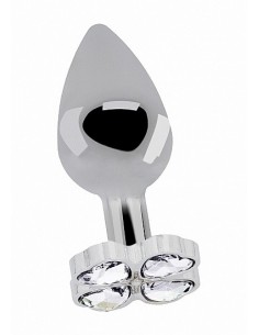 Butt Plug Lucky Diamond Plug - 3.75 Inch - Silver - Korki analne stalowe - 1