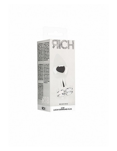 Butt Plug Lucky Diamond Plug - 3.75 Inch - Silver - Korki analne stalowe - 2