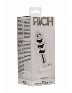 Stymulujący korek analny z diamentem - 3.75 Inch - Silver - Korki analne stalowe - 1 2