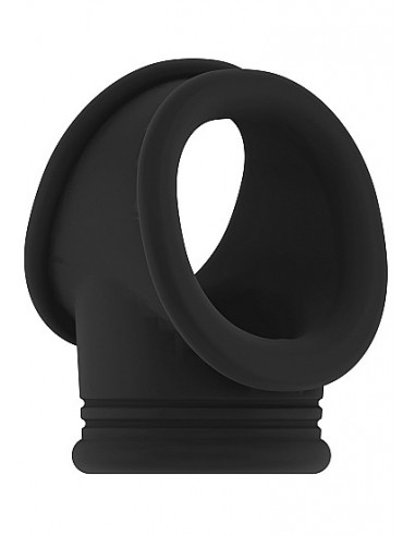 Pierścień na Penisa na penisa No.48 - Cockring with Ball Strap - Black - Pierścienie erekcyjne niewibrujące - 1