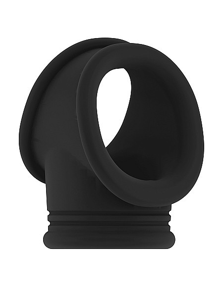 Pierścień na Penisa na penisa No.48 - Cockring with Ball Strap - Black - Pierścienie erekcyjne niewibrujące - 1