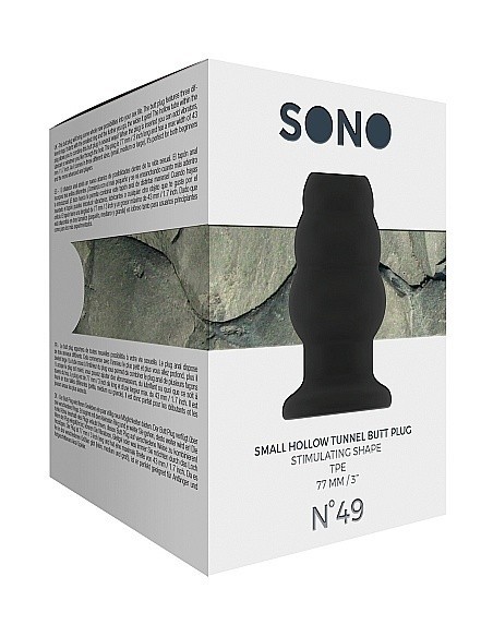 Korek analny zatyczka No.49 - Small Hollow Tunnel Butt Plug - 3 Inch - Black - Korki analne pozostałe - 4