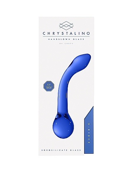 Szklany stymulator G-Rider - Blue - Korki analne szklane - 3