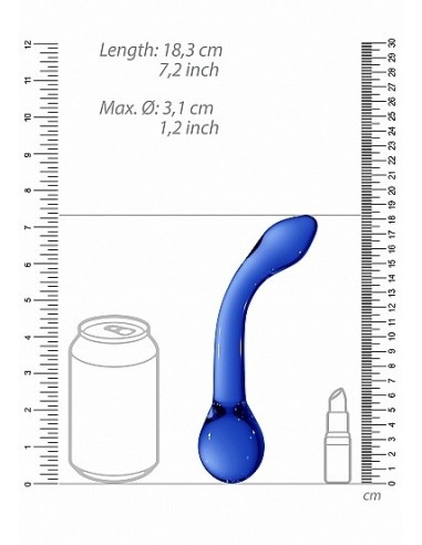 Szklany stymulator G-Rider - Blue - Korki analne szklane - 5