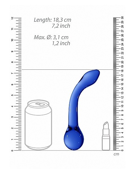 Szklany stymulator G-Rider - Blue - Korki analne szklane - 5