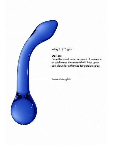 Szklany stymulator G-Rider - Blue - Korki analne szklane - 8