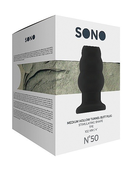 Korek analny zatyczka No.50 - Medium Hollow Tunnel Butt Plug - 4 Inch - Black - Korki analne pozostałe - 4