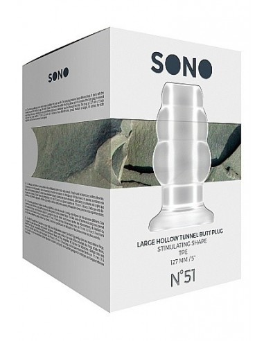 Korek analny zatyczka No.51 - Large Hollow Tunnel Butt Plug - 5 Inch - Translucent - Korki analne pozostałe - 3