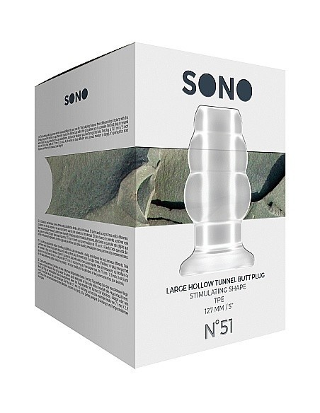 Korek analny zatyczka No.51 - Large Hollow Tunnel Butt Plug - 5 Inch - Translucent - Korki analne pozostałe - 3
