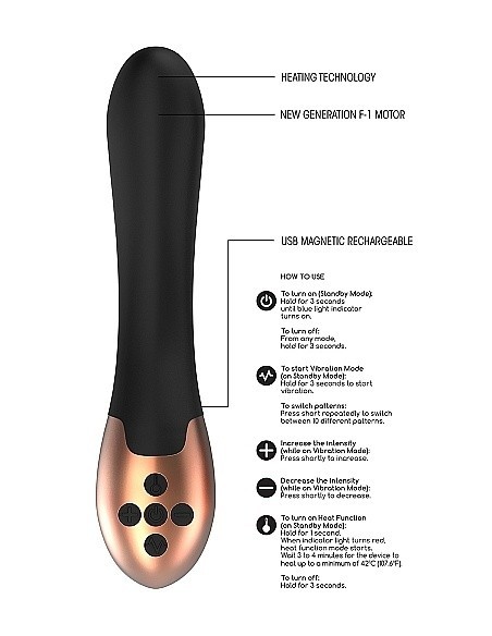 Stymulator punktu G Heating Vibrator - Posh - Black - Wibratory Punktu G - 11