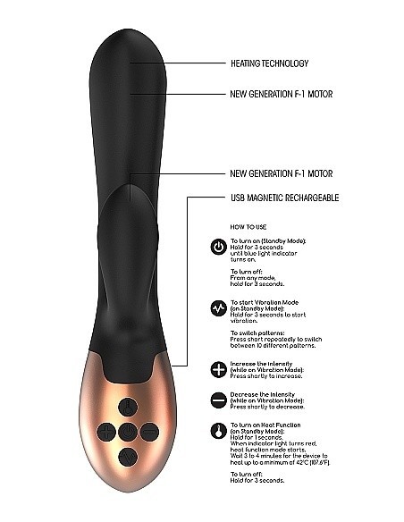 Wibrator króliczek Heating G-Spot Vibrator - Exquisite - Black - Wibratory Króliczki - 12