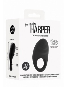 Pierścien erekcyjny wibrujący Harper - Czarny - Pierścienie erekcyjne wibrujące - 1 2