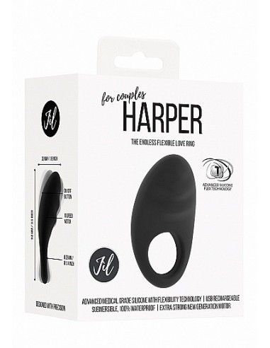 Pierścien erekcyjny wibrujący Harper - Czarny - Pierścienie erekcyjne wibrujące - 2