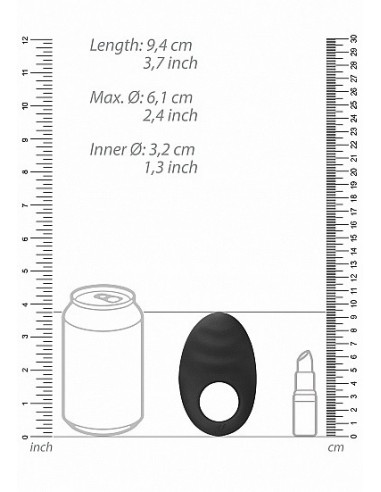 Pierścien erekcyjny wibrujący Harper - Czarny - Pierścienie erekcyjne wibrujące - 3