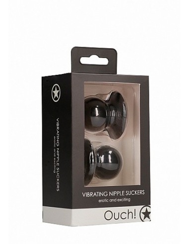 Pompki na sutki Vibrating Nipple Suckers - Black - Pompki do sutków i pochwy - 2