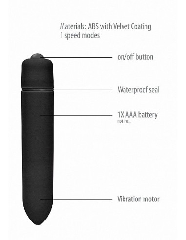 Wibrator 1 Speed Bullet - Black - Wibratory Mini - 8