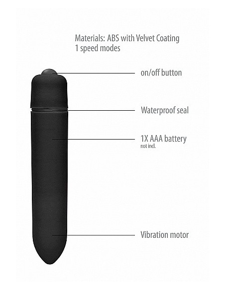 Wibrator 1 Speed Bullet - Black - Wibratory Mini - 8