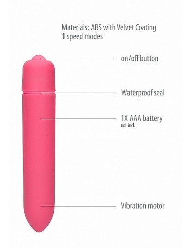 Wibrator 1 Speed Bullet - Pink - Wibratory Mini - 8