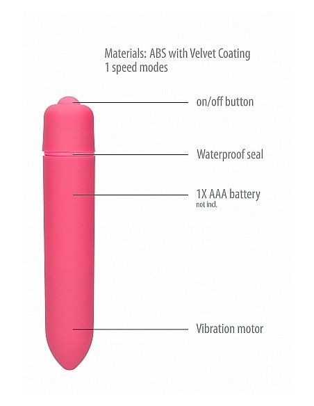 Wibrator 1 Speed Bullet - Pink - Wibratory Mini - 8