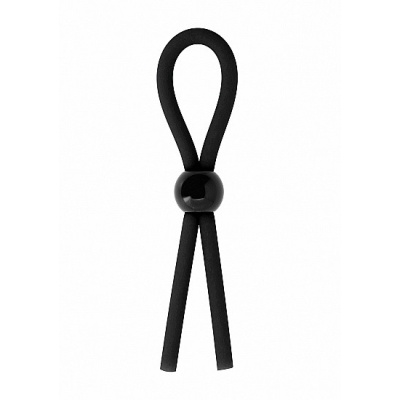 Pierścień erekcyjny Ring Booster Black - regulowany, silikonowy, z dwiema pętlami i sferyczną kulą - 1