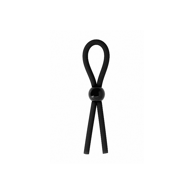 Pierścień erekcyjny Ring Booster Black - regulowany, silikonowy, z dwiema pętlami i sferyczną kulą - 1