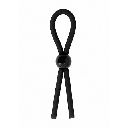 Pierścień erekcyjny Ring Booster Black - regulowany, silikonowy, z dwiema pętlami i sferyczną kulą - 1