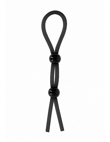 Regulowany Pierścień na Penisa Double Ring Booster - Black - Pierścienie erekcyjne niewibrujące - 1