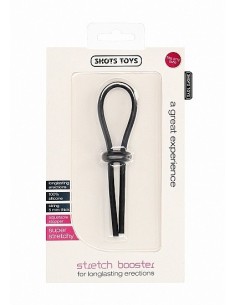 Regulowany Pierścień na Penisa Stretch Booster - Black - Pierścienie erekcyjne niewibrujące - 1 2