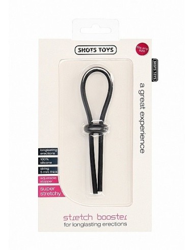 Regulowany Pierścień na Penisa Stretch Booster - Black - Pierścienie erekcyjne niewibrujące - 2