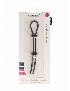 Regulowany Pierścień na Penisa Double Stretch Booster - Black - Pierścienie erekcyjne niewibrujące - 1 2