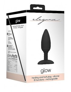 Wibrujący korek analny Heating Anal Butt Plug - Glow - Black - Kulki i korki analne wibrujące - 1 2