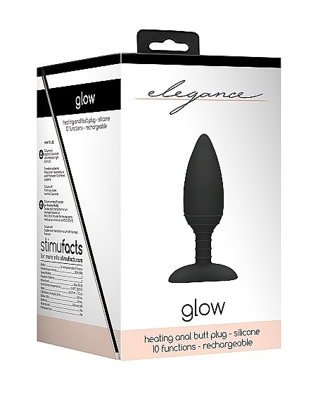 Wibrujący korek analny Heating Anal Butt Plug - Glow - Black - Kulki i korki analne wibrujące - 2
