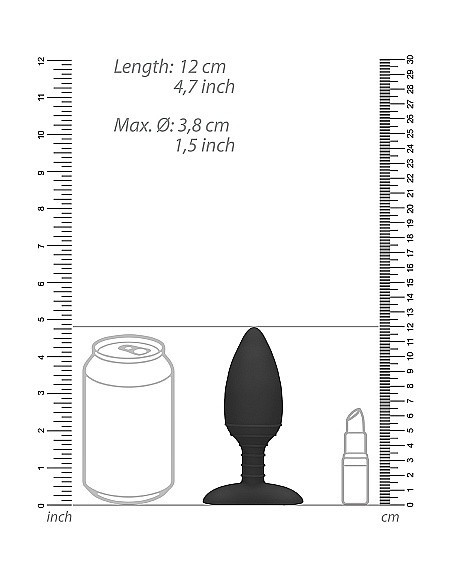 Wibrujący korek analny Heating Anal Butt Plug - Glow - Black - Kulki i korki analne wibrujące - 3