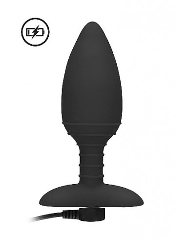 Wibrujący korek analny Heating Anal Butt Plug - Glow - Black - Kulki i korki analne wibrujące - 7
