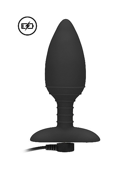 Wibrujący korek analny Heating Anal Butt Plug - Glow - Black - Kulki i korki analne wibrujące - 7