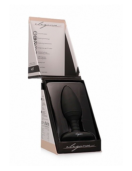 Wibrujący korek analny Heating Anal Butt Plug - Glow - Black - Kulki i korki analne wibrujące - 8