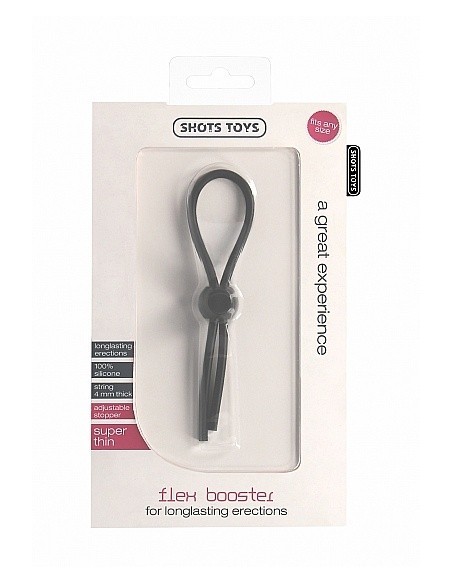 Regulowany Pierścień na Penisa Flex Booster - Black - Pierścienie erekcyjne niewibrujące - 2