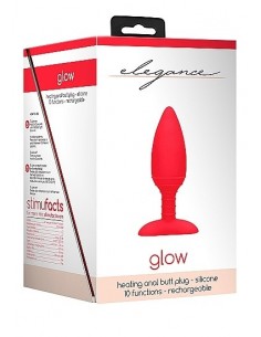 Wibrujący korek analny Heating Anal Butt Plug - Glow - Red - Kulki i korki analne wibrujące - 1 2