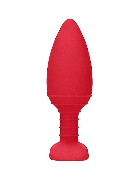 Wibrujący korek analny Heating Anal Butt Plug - Glow - Red - Kulki i korki analne wibrujące - 4