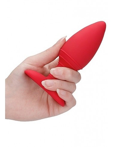 Wibrujący korek analny Heating Anal Butt Plug - Glow - Red - Kulki i korki analne wibrujące - 5